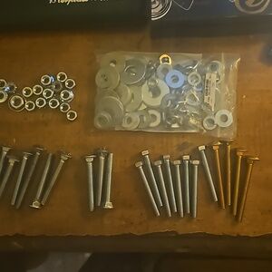 Galvanized bolts woth washers and nuts in a variety of sizes ....all brand new